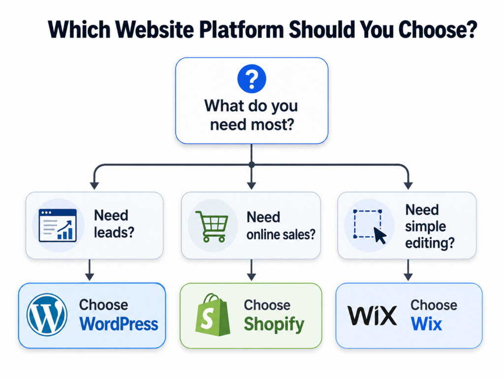How to choose between WordPress Wix and Shopify